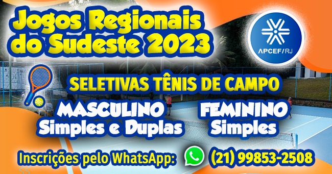 Jogos Regionais Sudeste 2023: inscrições abertas para as seletivas de Tênis  de Campo